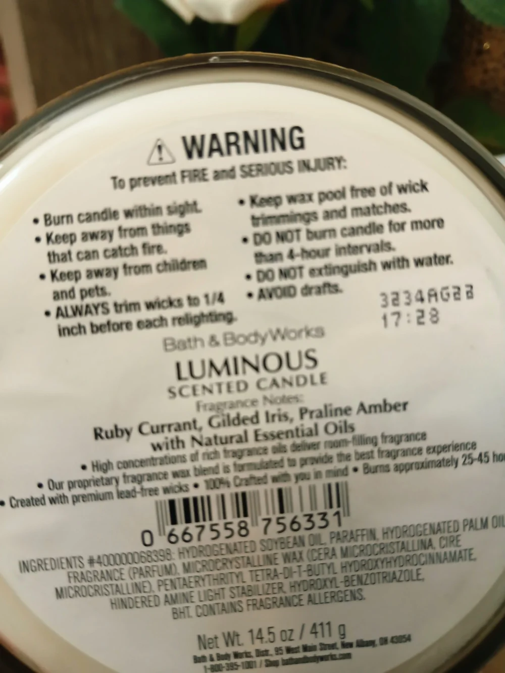 Bath & Body Works 3wick Candle Luminous Scented Candle - Gold